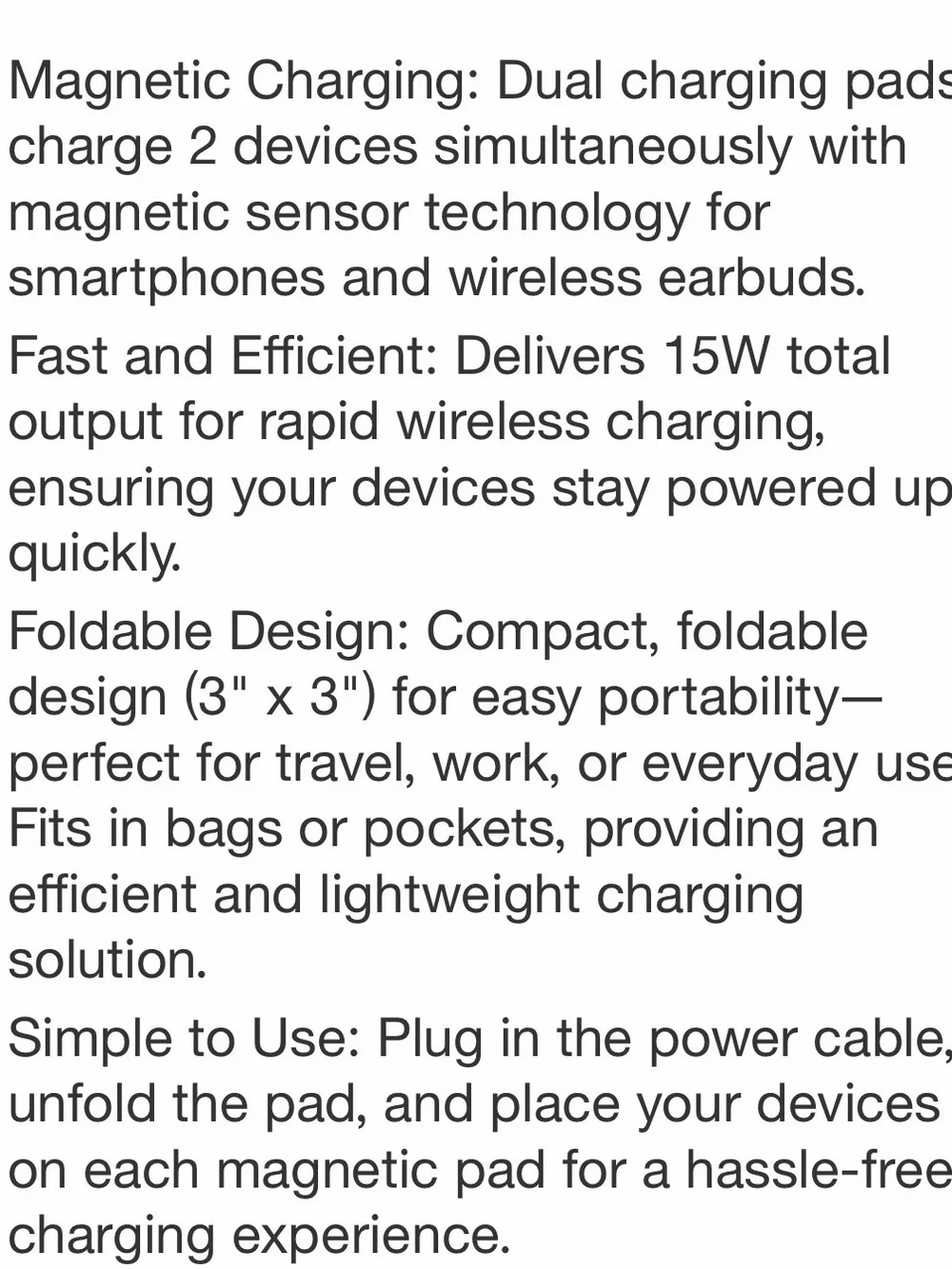 TravelSmart by Conair Foldable Wireless Charging Pad  NIB - White